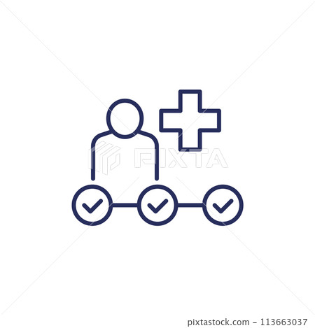 Rehab steps line icon on white Rehab steps line icon on white 113663037