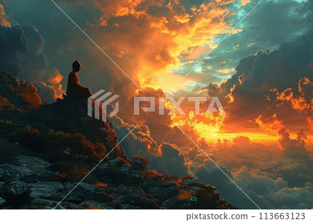 buddha in the clouds 113663123