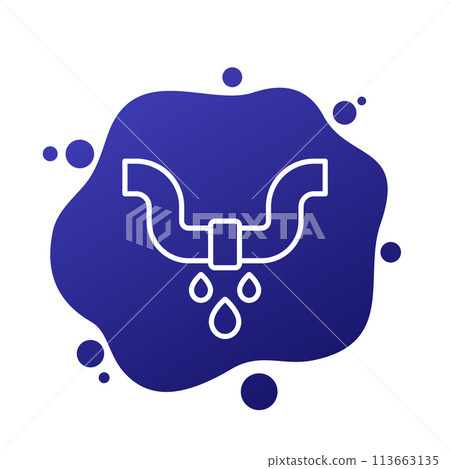 leaking pipe, water leakage line vector icon 113663135