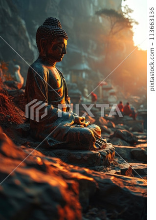 buddha in the clouds buddha in the clouds 113663136