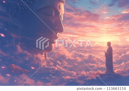 Buddha in the clouds Buddha in the clouds 113663158