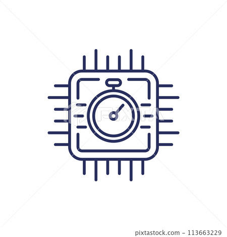 chipset performance test line icon 113663229