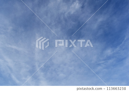 Blue sky background with tiny clouds. Nature cloud blue sky. Blue sky with tiny clouds. 113663238