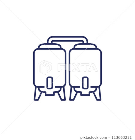 brewery line icon on white brewery line icon on white 113663251