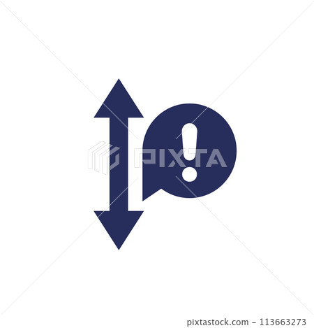 height warning icon, vector pictogram height warning icon, vector pictogram 113663273