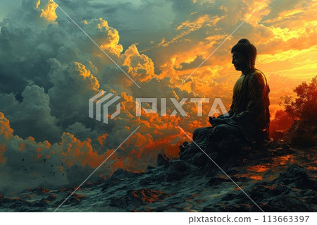 buddha in the clouds 113663397