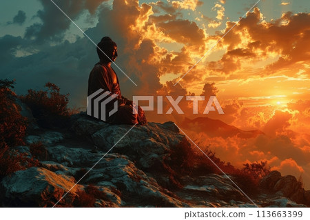 buddha in the clouds buddha in the clouds 113663399