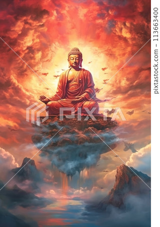 buddha in the clouds buddha in the clouds 113663400