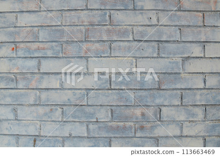 Blue brick wall texture background for interior exterior decoration and industrial construction concept design. 113663469