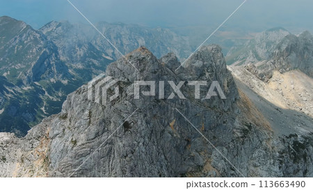 Aerial of mountains in park Durmitor, Montenegro 113663490
