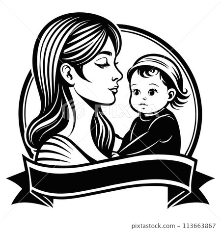 Extraordinary Mother day black line style art 113663867