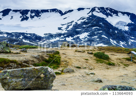 Mountains landscape. Norwegian route Sognefjellet Mountains landscape. Norwegian route Sognefjellet 113664093