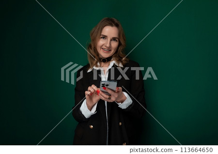Woman Holding Smart Phone 113664650