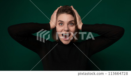 Woman Expressing Surprise Woman Expressing Surprise 113664728