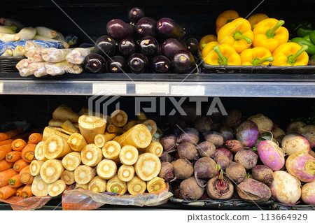 Vegetables in the supermarket. Vegetables in the supermarket. Vegetables in the supermarket. Vegetables in the supermarket. 113664929