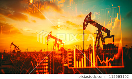 Rise in gasoline prices concept with double exposure Rise in gasoline prices concept with double exposure 113665102