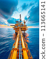 Oil Rig in the Middle of the Ocean 113665141