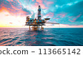 Oil Rig in the Middle of the Ocean 113665142