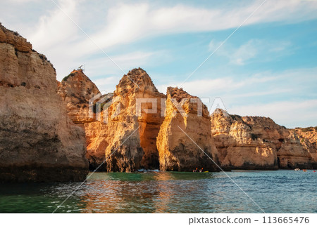 Rocky beach Lagos Portugal Rocky beach Lagos Portugal 113665476