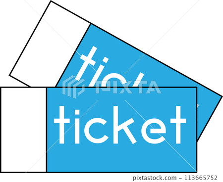 Simple blue ticket icon Simple blue ticket icon 113665752
