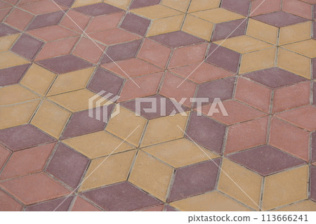 Color Abstract Pattern Stone Paving Slabs Mosaic Street Design City Surface Texture Background Stars Colored Color Abstract Pattern Stone Paving Slabs Mosaic Street Design City Surface Texture Background Stars Colored 113666241