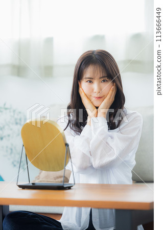 Women who care about their skin 113666449