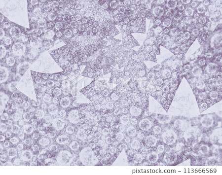 A fantastical, space-like artwork of circles and triangles made of Japanese paper in black and white 113666569