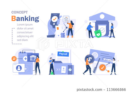 Payment,Characters paying online,financial savings and money exchange concept 113666866