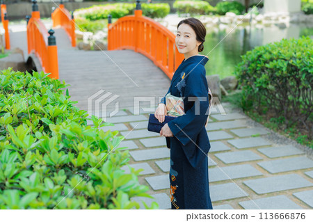 A woman wearing a formal kimono 113666876