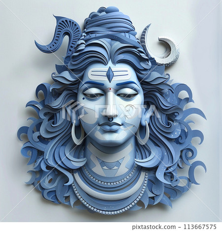 Illustration of Lord Shiva meditating 113667575