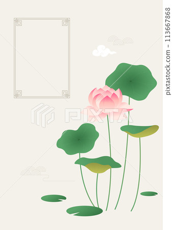 Vector illustration of lotus flower. 113667868