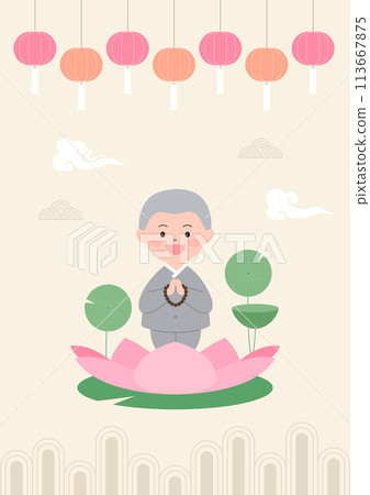 Vector illustration of Buddha's Birthday. Vector illustration of Buddha's Birthday. 113667875