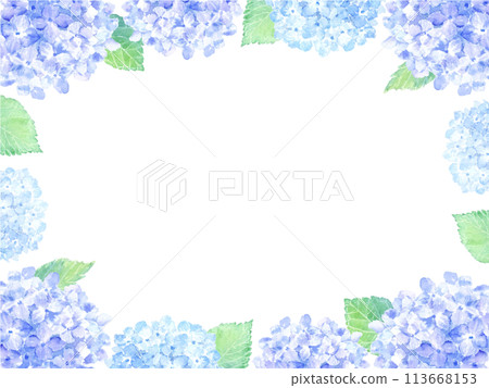 Watercolor hydrangea frame 113668153