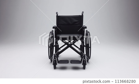 Empty Wheelchair on White Background, Medical Equipment, Comfort, Durability and Style, Generative AI 113668280