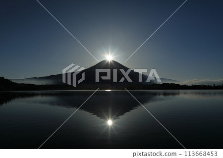 Lake Tanuki W Diamond Fuji in Spring Fujinomiya City, Shizuoka Prefecture 113668453