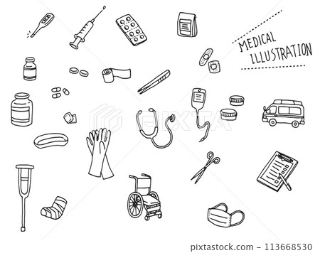 Medical related illustrations (line drawings) 113668530