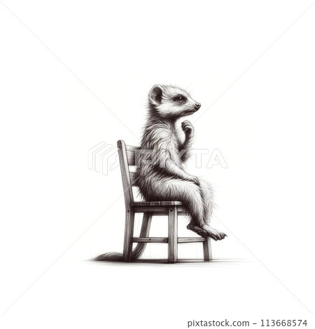 具有人情味的森林動物鉛筆畫插圖 具有人情味的森林動物鉛筆畫插圖 113668574