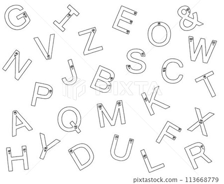 帶有隨機可愛臉孔的簡單字母表 113668779