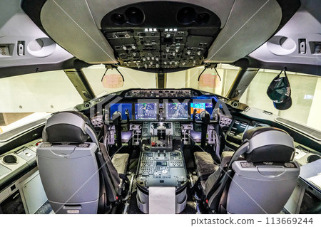 Airplane cockpit Airplane cockpit 113669244