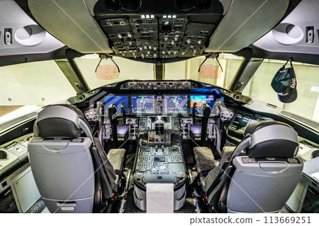 Airplane cockpit Airplane cockpit 113669251