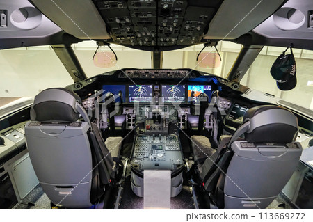 Airplane cockpit 113669272