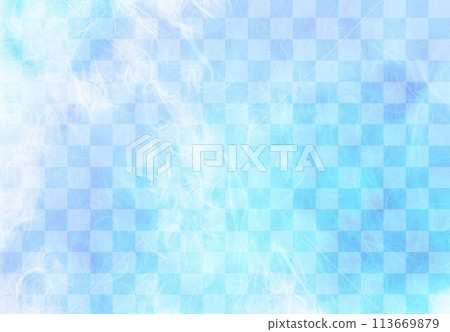 Unryu 紙藍色和格子圖案 113669879