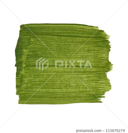 Acrylic dark green texture, brush stroke, hand drawing isolated on white background. Acrylic dark green texture, brush stroke, hand drawing isolated on white background. 113670274