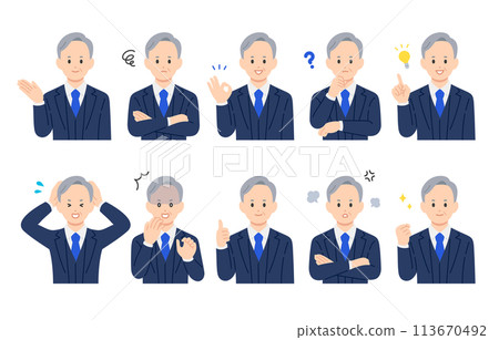 A set of managers and presidents with various expressions and poses [People vector illustration material] 113670492