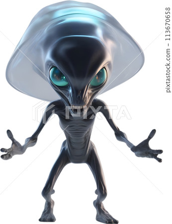 Close-up image of a skinny Alien.  Close-up image of a skinny Alien.  113670658