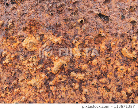 Old grunge rustic metal texture use for background. Oxidized metal surface making an abstract texture. 113671387