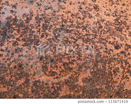 Old grunge rustic metal texture use for background. Oxidized metal surface making an abstract texture. 113671410