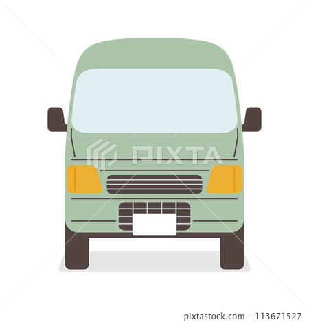 Supporting easy travel! Light wagon car - front view illustration Supporting easy travel! Light wagon car - front view illustration 113671527