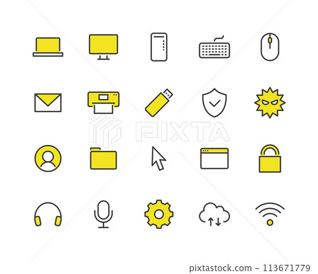 計算機相關顏色圖示集 計算機相關顏色圖示集 113671779