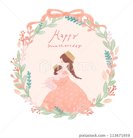 Flower wreath Mother's Day illustration 7 113671959